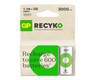 GP Recyko NiMH 3000mAh C size battery 2's