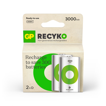 GP Recyko NiMH 3000mAh D 2's