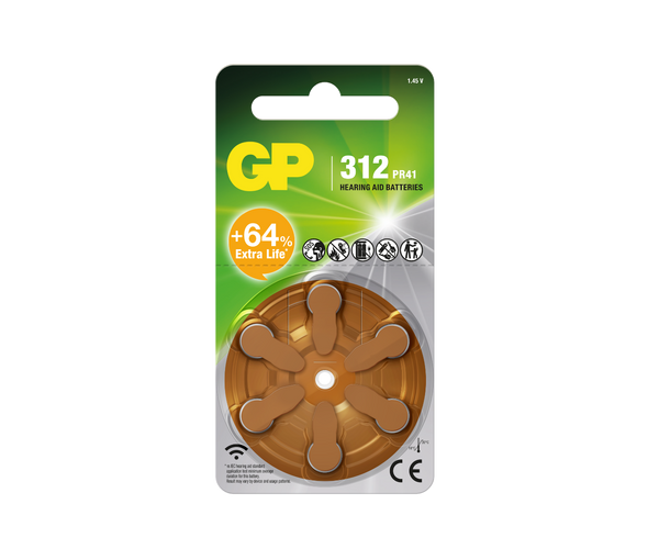 GP Hearing Aid Batteries ZA312