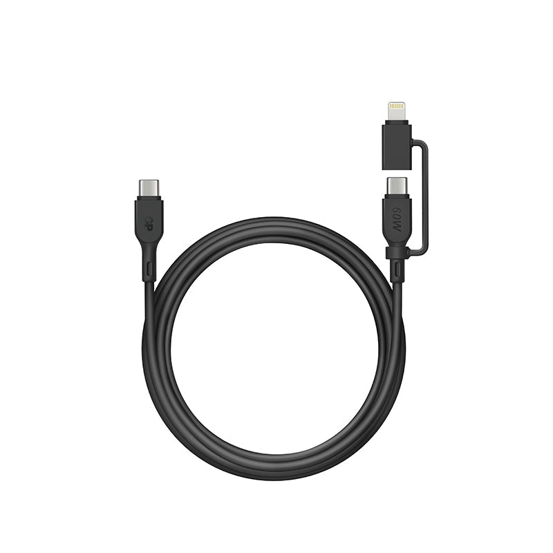 GP 1.5m 2-in-1 USB-C to USB-C/Lighting 60W Charge and Sync Cable CXBP