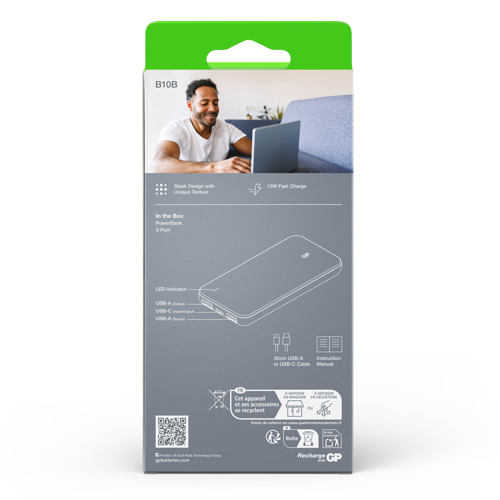 GP B+ Series PowerBank 10000mAh | GP Batteries HK