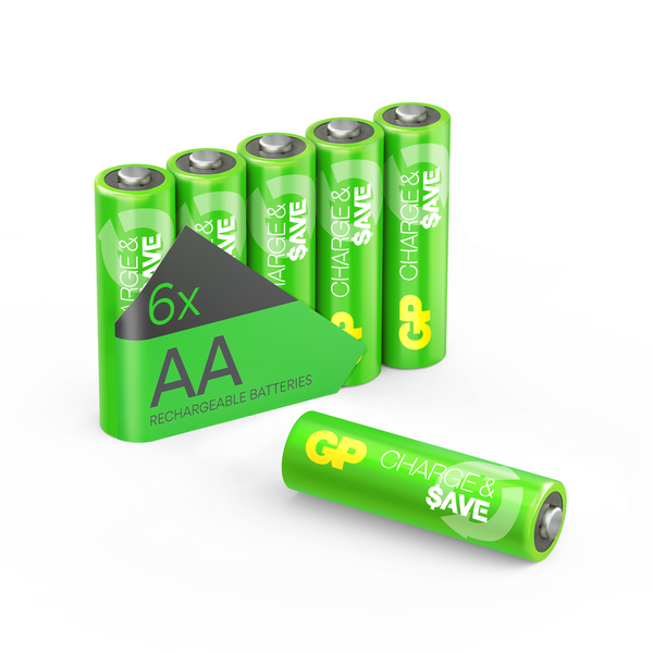 GP Charge & $ave NiMH 1300mAh AA 6's