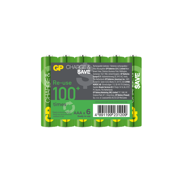GP Charge & $ave NiMH 650mAh AAA battery