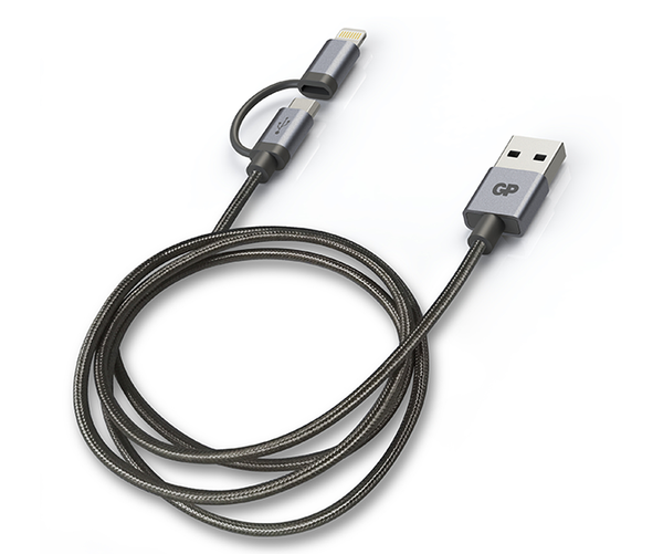 GP 1M 2-in-1 (Lightning / Micro-USB) Charge & Sync Cable - CB18-GP Batteries Hong Kong