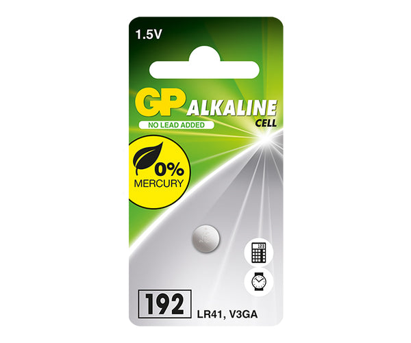 GP Alkaline Button Cell LR41 /192F Mercury Free