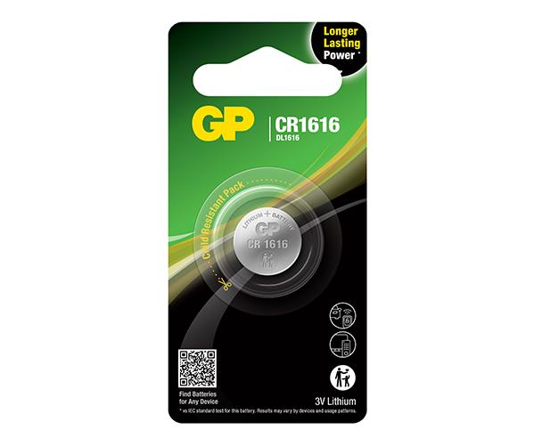 GP Lithium Coin Batteries CR1616