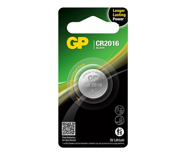 GP Lithium Coin Batteries CR2016